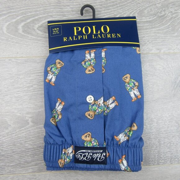 Polo Ralph Lauren Bear Boxer Briefs Men's Size Large Blue NEW - Picture 2 of 9
